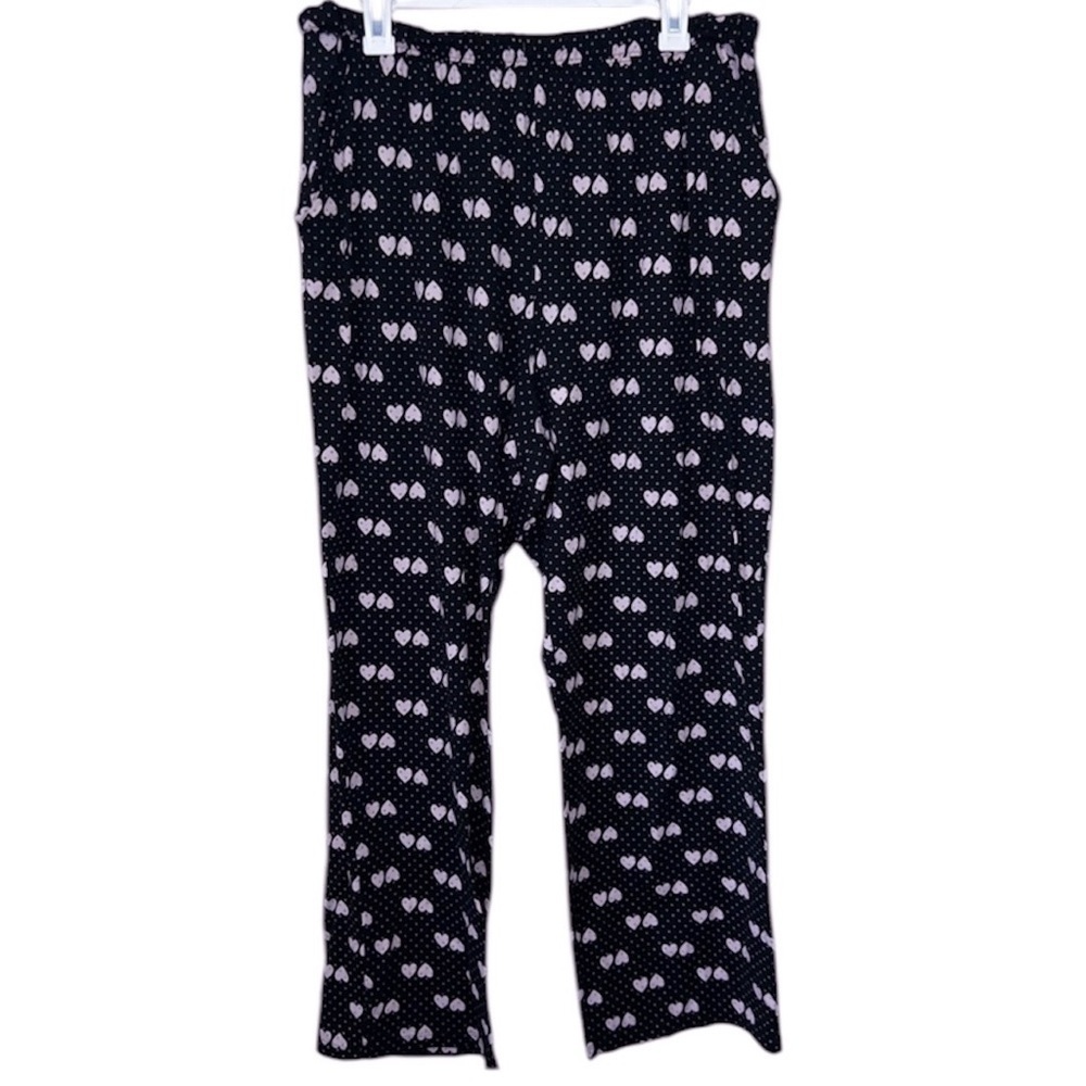 Croft & Barrow Intimates Black Pajama Pants with Pink Hearts Size 1X